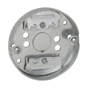 Eaton Crouse-Hinds Round Ceiling Pan Boxes with Clamps in Bottom Steel 1/2 in Screws