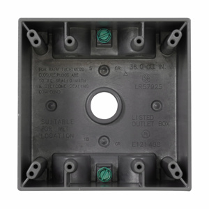 Eaton Crouse-Hinds TP7100 Series Weatherproof Muiti-gang Deep Outlet Boxes 2-5/8 in Metallic 2 Gang 3/4 in