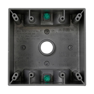 Eaton Crouse-Hinds TP7100 Series Weatherproof Muiti-gang Deep Outlet Boxes 2-5/8 in Metallic 2 Gang 1/2 in