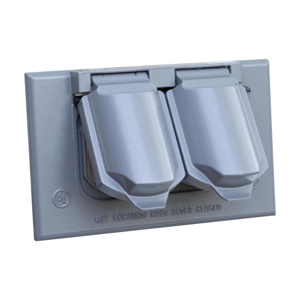 Eaton Crouse-Hinds TP72 Series Weatherproof Outlet Covers 2.81 x 4.63 x 0.81 in Aluminum Die Cast Duplex 1 Gang Natural