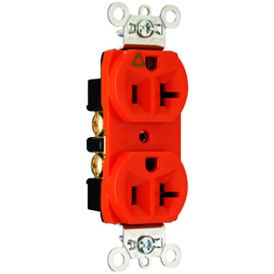 Pass & Seymour IG5362 Series Duplex Receptacles 20 A 125 V 2P3W 5-20R Commercial Orange