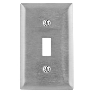 Hubbell Wiring Standard Toggle Wallplates 1 Gang Metallic Stainless Steel 302/304 Device