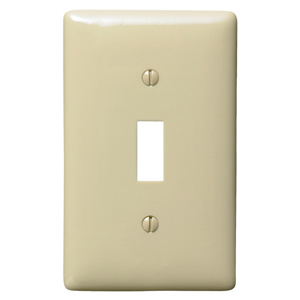 Hubbell Wiring Midsized Toggle Wallplates 1 Gang Ivory Nylon Device