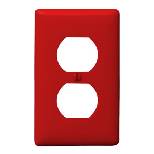 Hubbell Wiring Midsized Duplex Wallplates 1 Gang Red Nylon Device