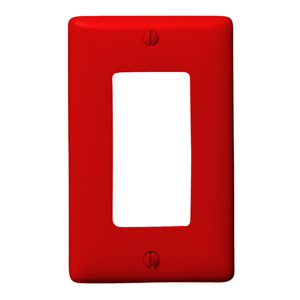 Hubbell Wiring Midsized Decorator Wallplates 1 Gang Red Nylon Device