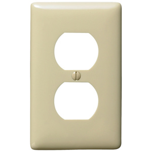 Hubbell Wiring Midsized Duplex Wallplates 1 Gang Ivory Nylon Device