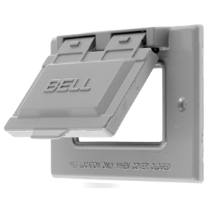 Hubbell Wiring Style Line Series Weatherproof Outlet Box Covers Zinc Die Cast 1 Gang Gray