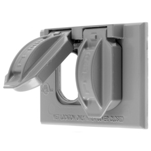 Hubbell Wiring Style Line Series Weatherproof Outlet Box Covers Aluminum Die Cast 1 Gang Gray