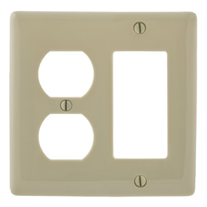 Hubbell Wiring Standard Decorator Duplex Wallplates 2 Gang Ivory Nylon Device