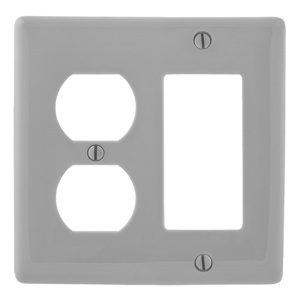 Hubbell Wiring Standard Decorator Duplex Wallplates 2 Gang Gray Nylon Device