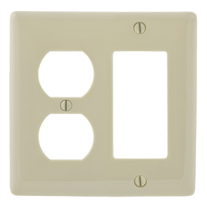 Hubbell Wiring Standard Decorator Duplex Wallplates 2 Gang Almond Nylon Device