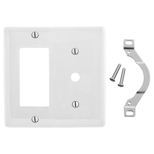 Hubbell Wiring Standard Coax Decorator Wallplates 2 Gang 0.406 in White Nylon Strap