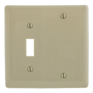Hubbell Wiring Standard Blank Toggle Wallplates 2 Gang Ivory Nylon Device