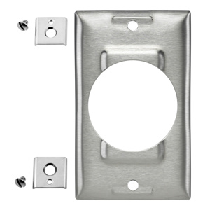 Hubbell Wiring Standard Round Hole Wallplates 1 Gang Metallic Stainless Steel 302/304 Device