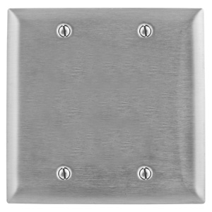 Hubbell Wiring Oversized Blank Wallplates 2 Gang Metallic Stainless Steel 302/304 Box