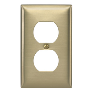 Hubbell Wiring Standard Duplex Wallplates 1 Gang Brass Brass Device