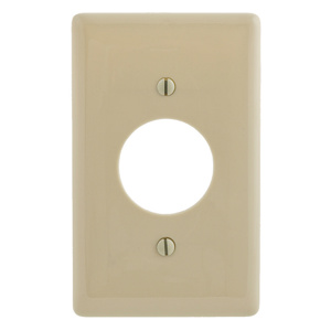 Hubbell Wiring Standard Round Hole Wallplates 1 Gang 1-2/5 in Ivory Nylon Device