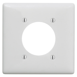 Hubbell Wiring Standard Round Hole Wallplates 2 Gang 2.15 in White Nylon Device