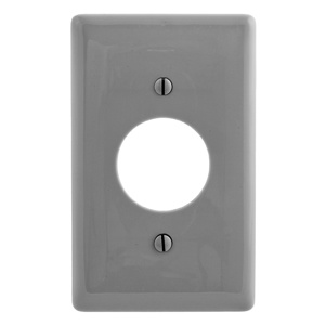 Hubbell Wiring Standard Round Hole Wallplates 1 Gang 1-2/5 in Gray Nylon Device