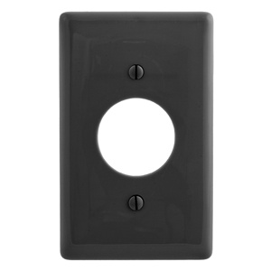 Hubbell Wiring Standard Round Hole Wallplates 1 Gang 1.40 in Black Nylon Device