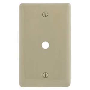 Hubbell Wiring Standard Coax Wallplates 1 Gang 0.406 in Ivory Nylon Device