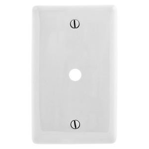 Hubbell Wiring Standard Coax Wallplates 1 Gang 0.406 in White Nylon Device