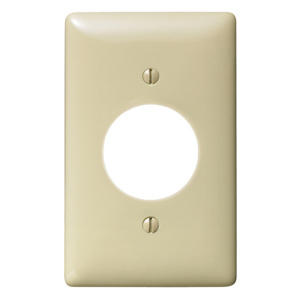 Hubbell Wiring Standard Round Hole Wallplates 1 Gang 1.60 in Ivory Nylon Device