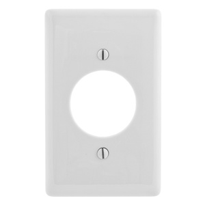 Hubbell Wiring Standard Round Hole Wallplates 1 Gang 1.60 in White Nylon Device