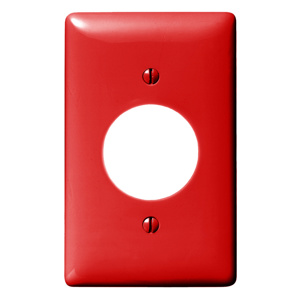 Hubbell Wiring Standard Round Hole Wallplates 1 Gang 1.60 in Red Nylon Device