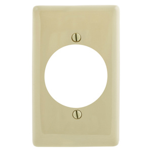 Hubbell Wiring Standard Round Hole Wallplates 1 Gang 2.15 in Ivory Nylon Device