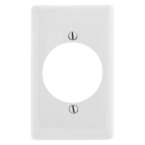Hubbell Wiring Standard Round Hole Wallplates 1 Gang 2.15 in White Nylon Device