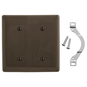 Hubbell Wiring Standard Blank Wallplates 2 Gang Brown Nylon Strap