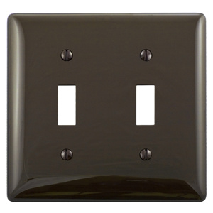 Hubbell Wiring Standard Toggle Wallplates 2 Gang Brown Nylon Device