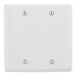 Hubbell Wiring Standard Blank Wallplates 2 Gang White Nylon Box