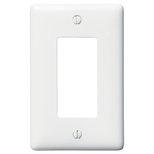 Hubbell Wiring Standard Decorator Wallplates 1 Gang White Nylon Device