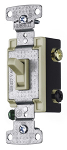 Hubbell Wiring 4-Way, DPDT Toggle Light Switches 15 A 120 V tradeSELECT® RS415 No Illumination Ivory