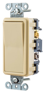 Hubbell Wiring 4-Way, DPDT Rocker Light Switches 15 A 120/277 V tradeSELECT® RSD415 No Illumination Ivory