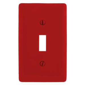 Hubbell Wiring Standard Toggle Wallplates 1 Gang Red Nylon Device