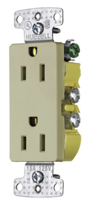 Hubbell Wiring Straight Blade Decorator Duplex Receptacles 15 A 125 V 2P3W 5-15R Residential tradeSELECT® Dry Location Ivory