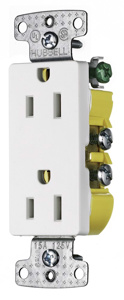 Hubbell Wiring Straight Blade Decorator Duplex Receptacles 15 A 125 V 2P3W 5-15R Residential tradeSELECT® Dry Location White
