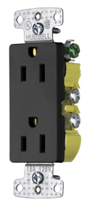 Hubbell Wiring Straight Blade Decorator Duplex Receptacles 15 A 125 V 2P3W 5-15R Residential tradeSELECT® Dry Location Black