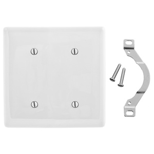 Hubbell Wiring Standard Blank Wallplates 2 Gang White Nylon Strap