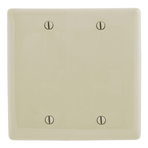 Hubbell Wiring Standard Blank Wallplates 2 Gang Almond Nylon Box