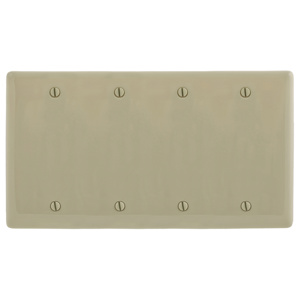 Hubbell Wiring Standard Blank Wallplates 4 Gang Ivory Nylon Box