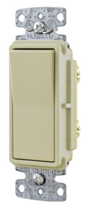 Hubbell Wiring SPST Rocker Light Switches 15 A 120/277 V Ivory
