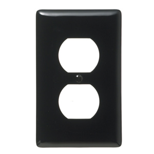 Hubbell Wiring Standard Duplex Wallplates 1 Gang Black Nylon Device