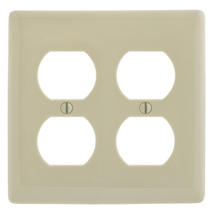 Hubbell Wiring Standard Duplex Wallplates 2 Gang Almond Nylon Device