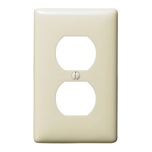 Hubbell Wiring Standard Duplex Wallplates 1 Gang Almond Nylon Device