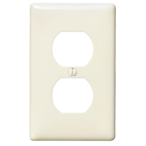 Hubbell Wiring Standard Duplex Wallplates 1 Gang Light Almond Nylon Device