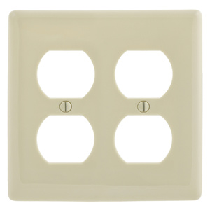 Hubbell Wiring Standard Duplex Wallplates 2 Gang Light Almond Nylon Device